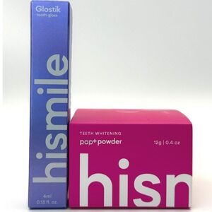 Hismile Glostik Tooth Gloss 4ml and PAP+ Teeth Whitening Powder 12g‎ Bundle NEW